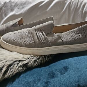 Vince Camuto Light Gray Suede slip ons